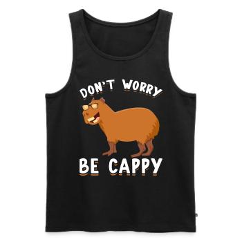 Glückliches Capybara Lustiges Nagetier Capybaras - Männer Premium Bio Tank Top - Schwarz - Vorne - Michal (187cm)