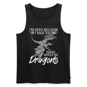 Medieval Men Young Dragon Lovers - Men's Premium Organic Tank Top - black - Front - AI Model Male 178 light (178cm)