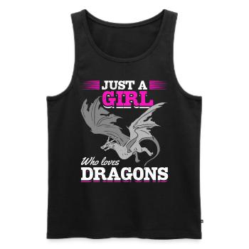 Girl Dragon Lovers Medieval - Men's Premium Organic Tank Top - black - Front - AI Model Male 178 light (178cm)
