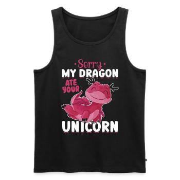 Dragon Lovers Funny Unicorn Joke - Débardeur bio Premium Homme - noir - Devant - AI Model Male 178 light (178cm)
