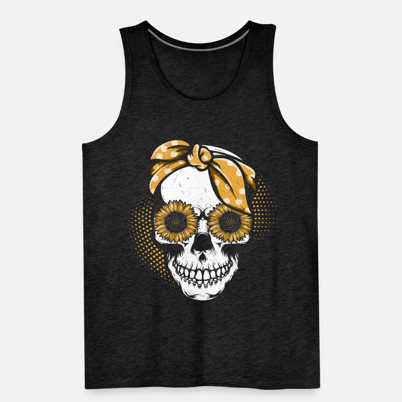 Totenkopf Sonnenblume Mutter Gartenarbeit Mutter Männer Premium Bio Tank Top