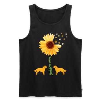 Golden Retriever Sonnenblume Frauen Hund Mutter - Männer Premium Bio Tank Top - Schwarz - Vorne - AI Model Male 178 light (178cm)