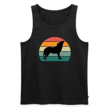 Wolves Wolf pack dog dogs territory pack wolf - Men's Premium Organic Tank Top - black - Front - AI Model Male 178 light (178cm)