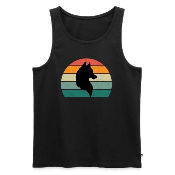 Wolves Wolf pack dog dogs territory pack wolf - Men's Premium Organic Tank Top - black - Front - Michal (187cm)