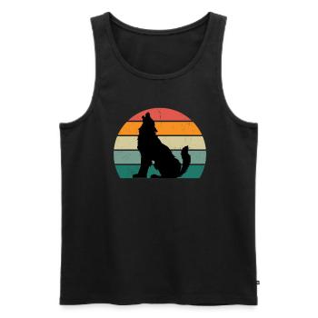 Wolves Wolf pack dog dogs territory pack wolf - Men's Premium Organic Tank Top - black - Front - AI Model Male 178 light (178cm)