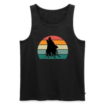 Wolves Wolf pack dog dogs territory pack wolf - Men's Premium Organic Tank Top - black - Front - Michal (187cm)