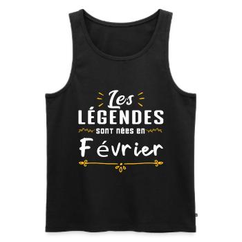 Les légendes sont nés en Février - Débardeur bio Premium Homme - noir - Devant - Michal (187cm)