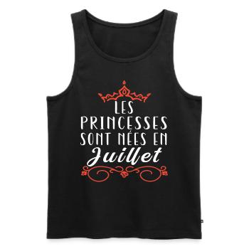 les princesses sont nées en Juillet. Cadeau annive - Débardeur bio Premium Homme - noir - Devant - Michal (187cm)