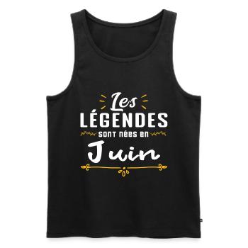 Les légendes sont nées en Juin. cadeau annive - Débardeur bio Premium Homme - noir - Devant - Michal (187cm)