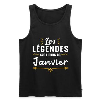 Les légendes sont nés en Février - Débardeur bio Premium Homme - noir - Devant - Michal (187cm)