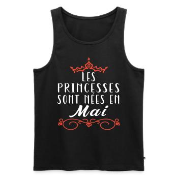 les princesses sont nées en Mai. Cadeau annive - Débardeur bio Premium Homme - noir - Devant - Michal (187cm)