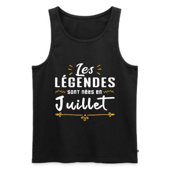 Les légendes sont nés en Juillet - Débardeur bio Premium Homme - noir - Devant - Michal (187cm)