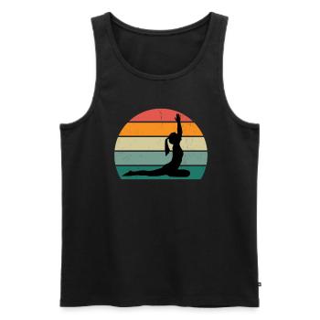 yogamatte yogalehrer yogaposition entspannung yoga - Männer Premium Bio Tank Top - Schwarz - Vorne - Michal (187cm)