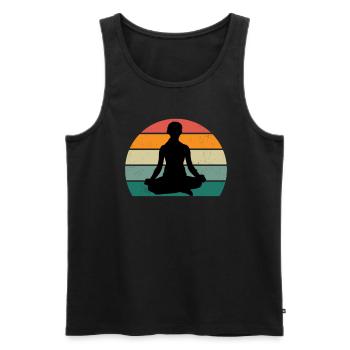 yogamatte yogalehrer yogaposition entspannung yoga - Männer Premium Bio Tank Top - Schwarz - Vorne - Michal (187cm)