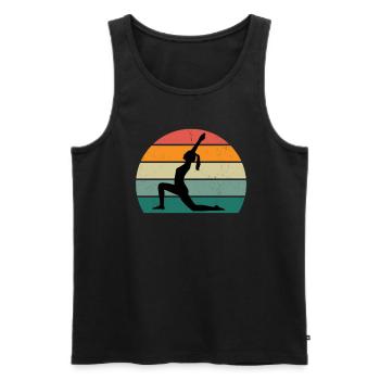 yogamatte yogalehrer yogaposition entspannung yoga - Männer Premium Bio Tank Top - Schwarz - Vorne - Michal (187cm)