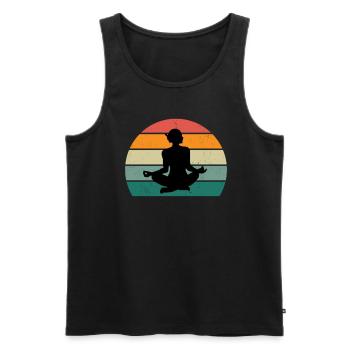 yogamatte yogalehrer yogaposition entspannung yoga - Männer Premium Bio Tank Top - Schwarz - Vorne - Michal (187cm)