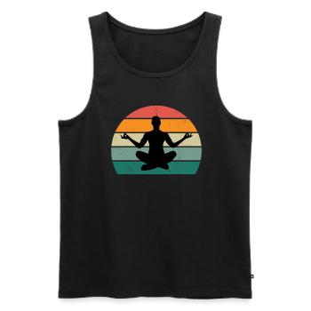 yogamatte yogalehrer yogaposition entspannung yoga - Männer Premium Bio Tank Top - Schwarz - Vorne - Michal (187cm)