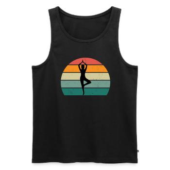 yogamatte yogalehrer yogaposition entspannung yoga - Männer Premium Bio Tank Top - Schwarz - Vorne - Michal (187cm)
