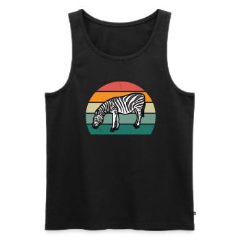 black and white striped horses zebra - Men's Premium Organic Tank Top - black - Front - AI Model Male 178 light (178cm)