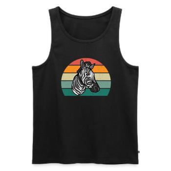 black and white striped horses zebra - Men's Premium Organic Tank Top - black - Front - AI Model Male 178 light (178cm)