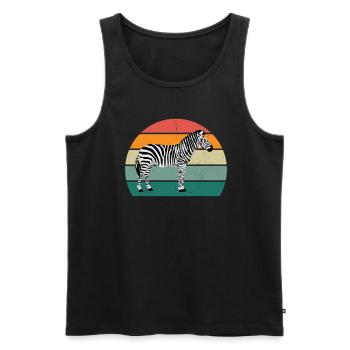 black and white striped horses zebra - Men's Premium Organic Tank Top - black - Front - AI Model Male 178 light (178cm)
