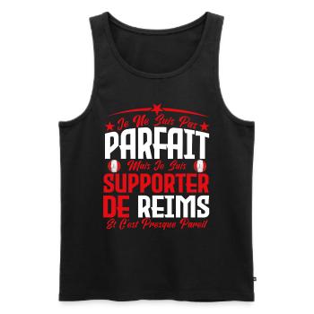 je ne suis pas parfait, supporteur de Reims. - Débardeur bio Premium Homme - noir - Devant - Michal (187cm)