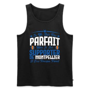 je ne suis pas parfait, supporteur de Montpellier. - Débardeur bio Premium Homme - noir - Devant - Michal (187cm)