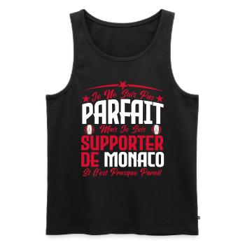 je ne suis pas parfait, supporteur de Monaco . - Débardeur bio Premium Homme - noir - Devant - AI Model Male 178 light (178cm)