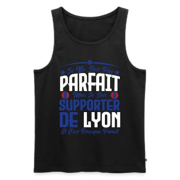 je ne suis pas parfait, supporteur de Lyon. - Débardeur bio Premium Homme - noir - Devant - Michal (187cm)