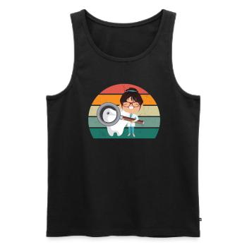 zahnärztin zahn zähne bohrer bohren zahn zahnarzt - Männer Premium Bio Tank Top - Schwarz - Vorne - AI Model Male 178 light (178cm)