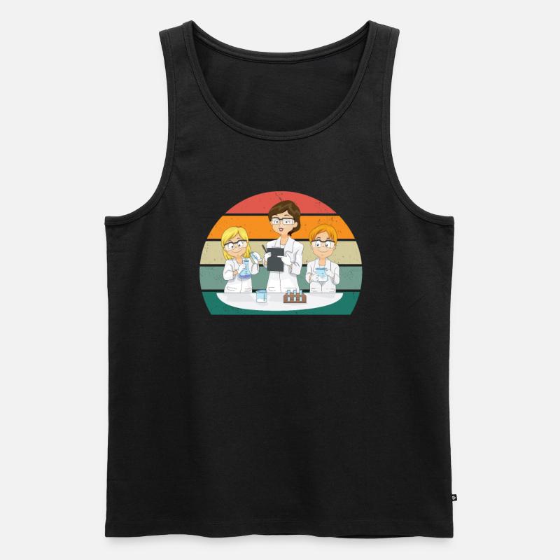 science scientist research knowledge - Men's Premium Organic Tank Top - black