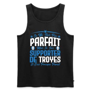 je ne suis pas parfait, supporteur de Troyes. - Débardeur bio Premium Homme - noir - Devant - Michal (187cm)