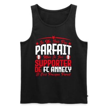 je ne suis pas parfait, supporteur de Fc Annecy . - Débardeur bio Premium Homme - noir - Devant - Michal (187cm)