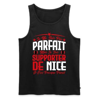je ne suis pas parfait, supporteur de Nice . - Débardeur bio Premium Homme - noir - Devant - Michal (187cm)