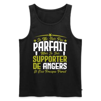 je ne suis pas parfait, supporteur de Angers .SCO - Débardeur bio Premium Homme - noir - Devant - Michal (187cm)