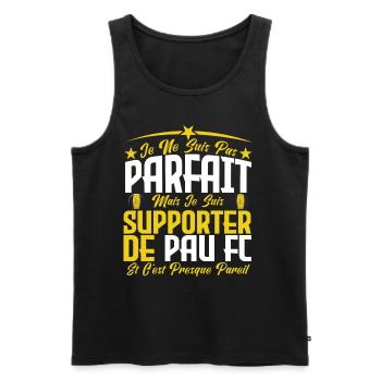 je ne suis pas parfait, supporteur de Pau Fc . - Débardeur bio Premium Homme - noir - Devant - AI Model Male 178 light (178cm)