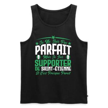 je ne suis pas parfait supporteur de Saint Étienne - Débardeur bio Premium Homme - noir - Devant - Michal (187cm)
