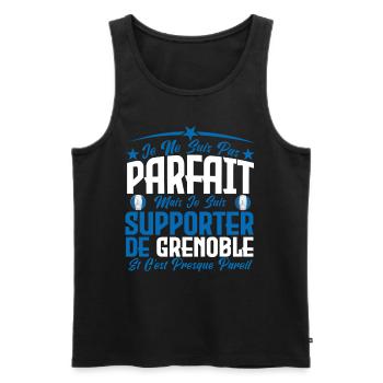je ne suis pas parfait, supporteur de Grenoble. - Débardeur bio Premium Homme - noir - Devant - Michal (187cm)