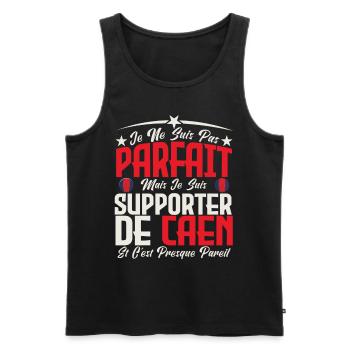 je ne suis pas parfait, supporteur de Caen. - Débardeur bio Premium Homme - noir - Devant - Michal (187cm)
