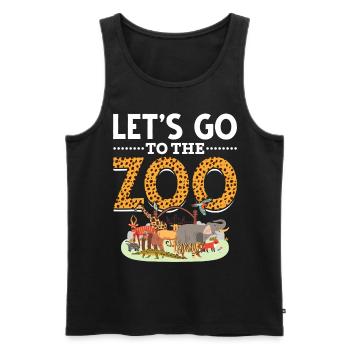 Zoo Travel Safari Famille Amoureux des animaux - Débardeur bio Premium Homme - noir - Devant - AI Model Male 178 light (178cm)