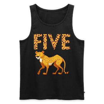5ème anniversaire Cheetah Zoo Safari 5 ans - Débardeur bio Premium Homme - noir - Devant - Michal (187cm)