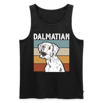 Retro Dalmatian Dog - Men's Premium Organic Tank Top - black - Front - Michal (187cm)