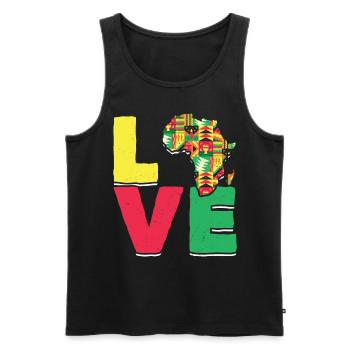 Liebe Afrika Schwarzer Stolz Afrikanischer - Männer Premium Bio Tank Top - Schwarz - Vorne - Michal (187cm)