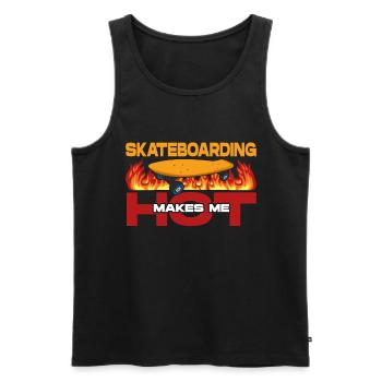 Skateboarding Makes Me Hot Skateboarder Gift Idea - Men's Premium Organic Tank Top - black - Front - Michal (187cm)