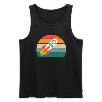 ufo alien weltall all universum rakete weltraum - Männer Premium Bio Tank Top - Schwarz - Vorne - AI Model Male 178 light (178cm)