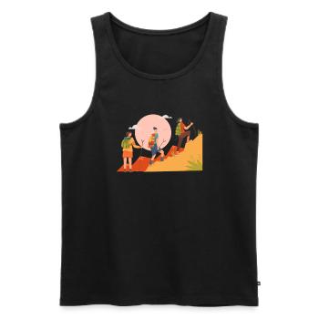 Hikers Hikers Mountains Mountain Valley Valleys Hiking - Men's Premium Organic Tank Top - black - Front - Michal (187cm)