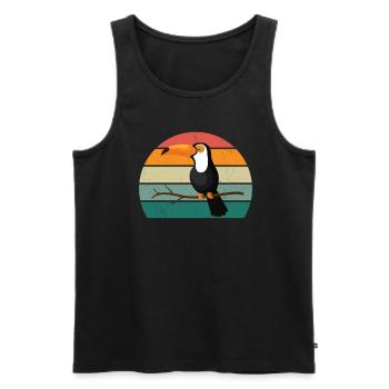 oiseaux vol planeur air plumes plumes vol oiseau - Débardeur bio Premium Homme - noir - Devant - Michal (187cm)