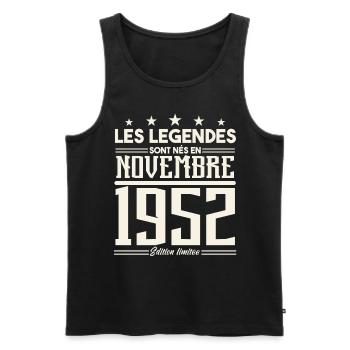 Les légendes sont nés en novembre 1952. - Débardeur bio Premium Homme - noir - Devant - Michal (187cm)