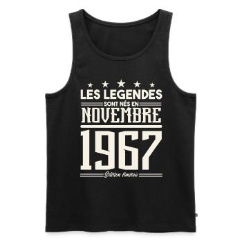 Les légendes sont nés en novembre 1967. - Débardeur bio Premium Homme - noir - Devant - Michal (187cm)