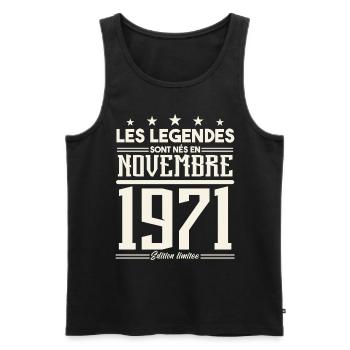 Les légendes sont nés en novembre 1971. - Débardeur bio Premium Homme - noir - Devant - Michal (187cm)
